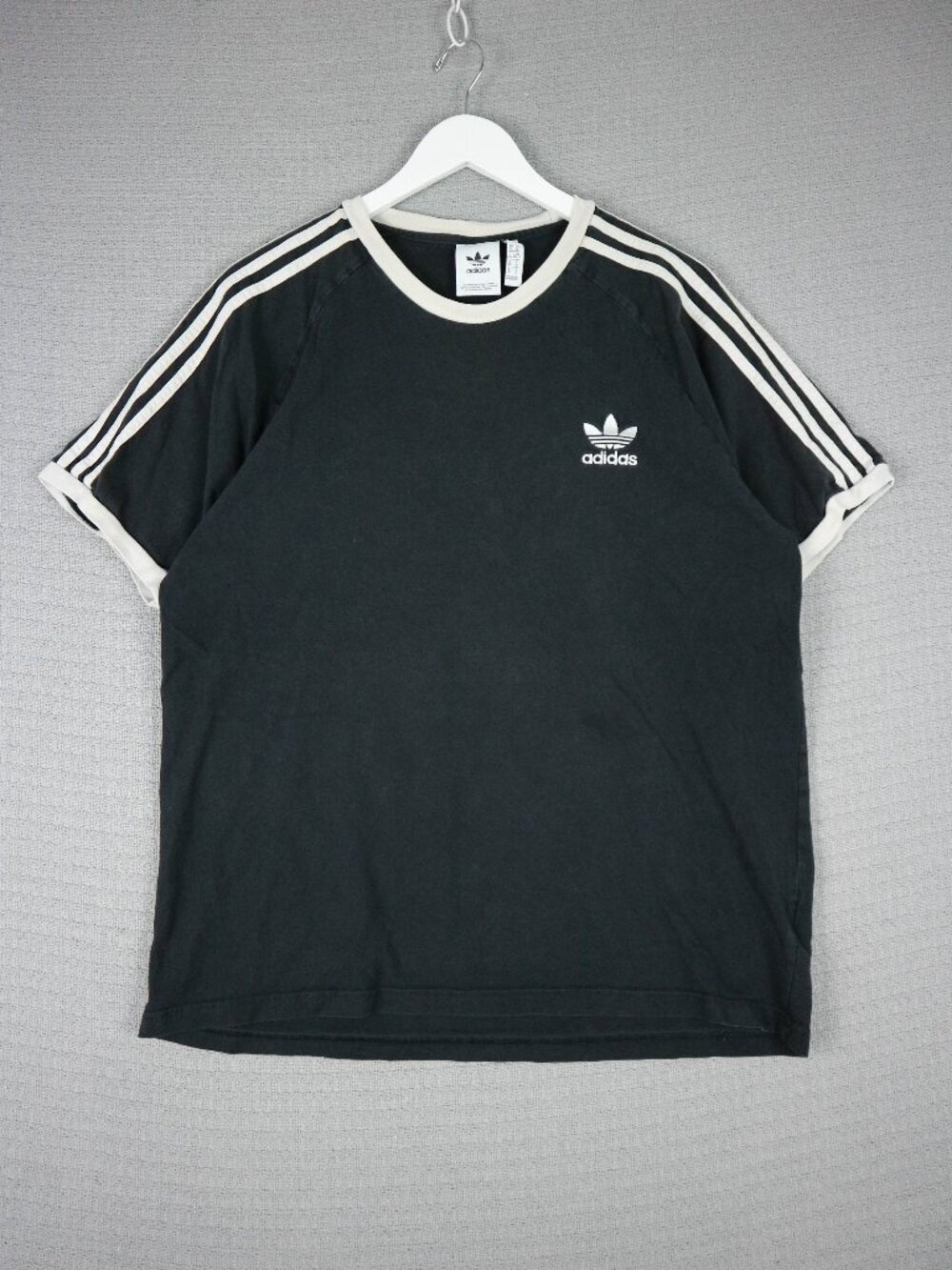 Adidas Ringer Tee Black and White Stripe Classic Tee Mens XL